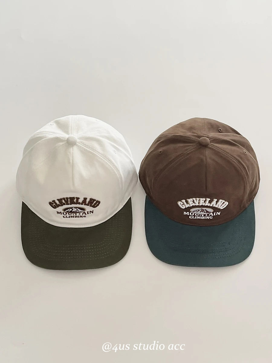 Boné Bordado, Chapéu Hip-Hop, Aba Plana, Cor Correspondência, Boné Pequeno, Marca Moda de Rua Retro